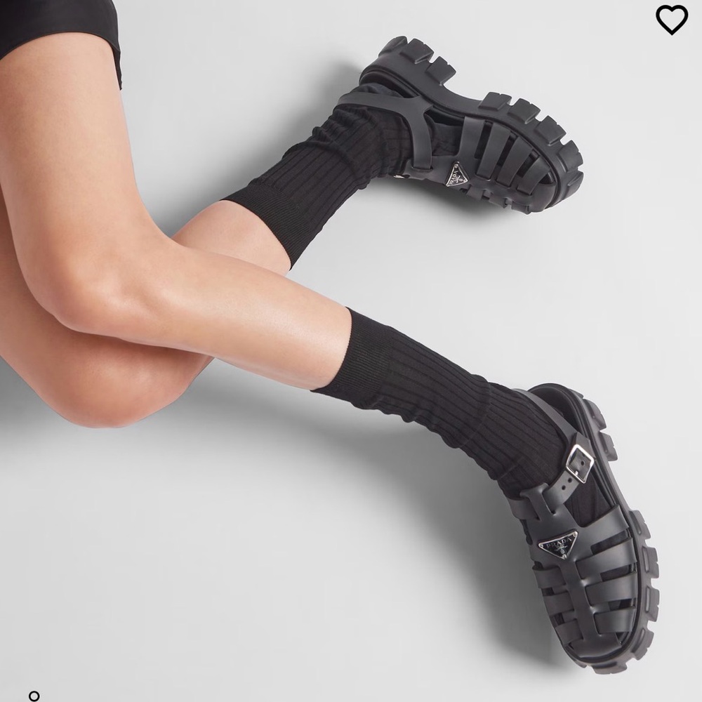 Prada Black Rubber Monolith sandals (chunky fisherman) size 37 - Picture 4 of 17